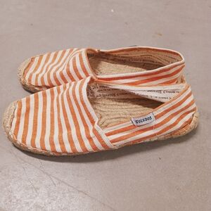 Soludos Rare Orange Stripe Espadrilles Flats Size 39